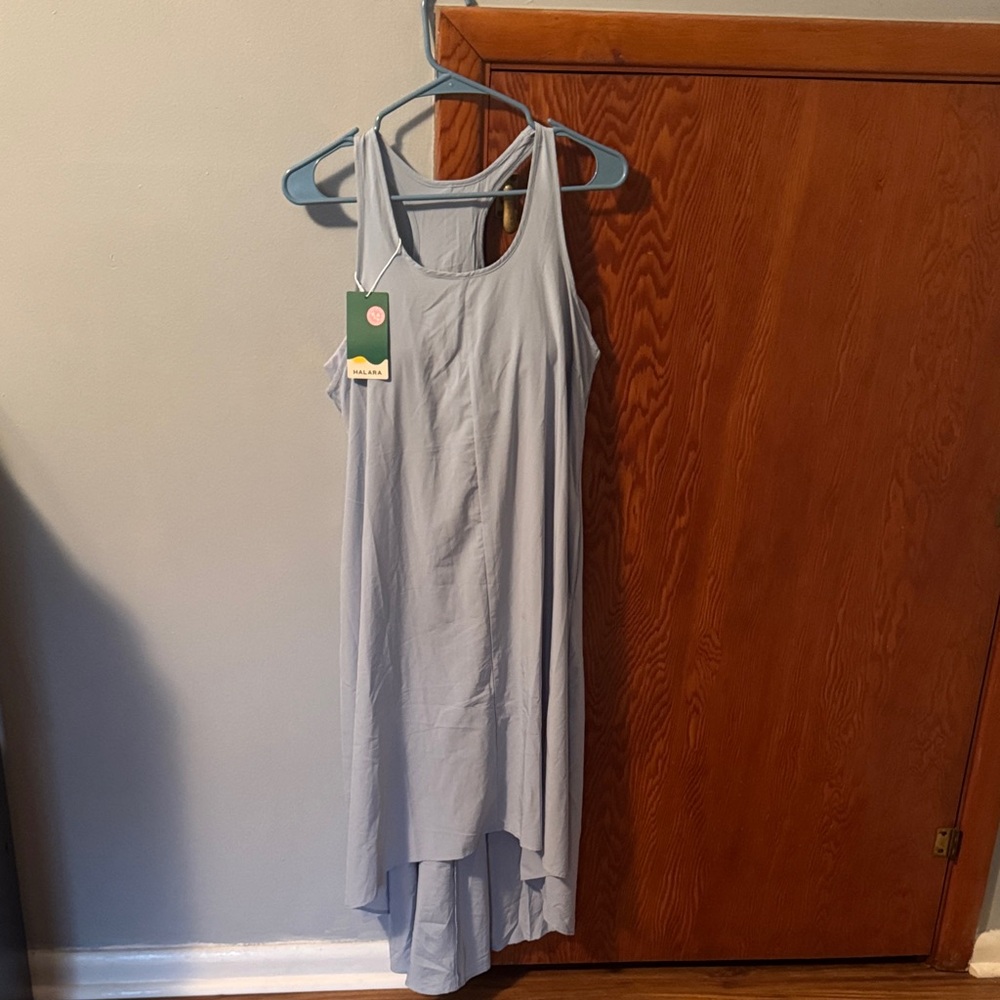 HALARA Light Blue High Low Dress